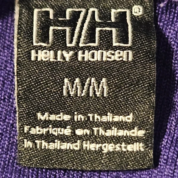 Helly Hansen Purple Long Sleeve Performance Top M Striped Sleeves Base Layer - Picture 9 of 9